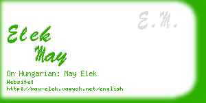 elek may business card